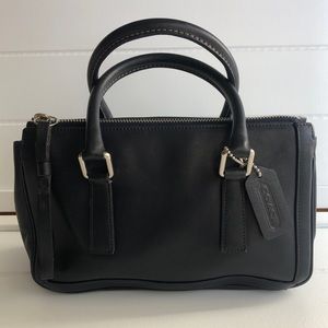 COACH Bonnie legacy HANDBAG navy blue satchel purse leather bag vintage